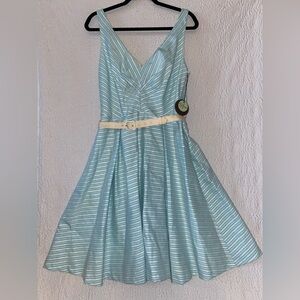 EVA FRANCO Fit & Flare Sleeveless Midi Dress